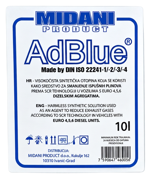 Bijeli AdBlue kanister MIDANI PRODUCT 10L