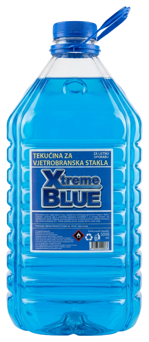 Plava bočica tekućine za vjetrobranska stakla